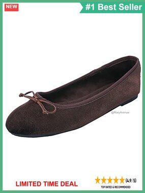 Women's Memory Foam Cushioned Faux Suede Ballet Flats Round Toe Slip-On